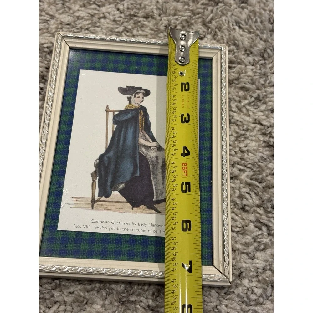 4 VTG Cambrian Costumes Welsh Gwent Gower Lady Llanover Postcards Oxford Framed